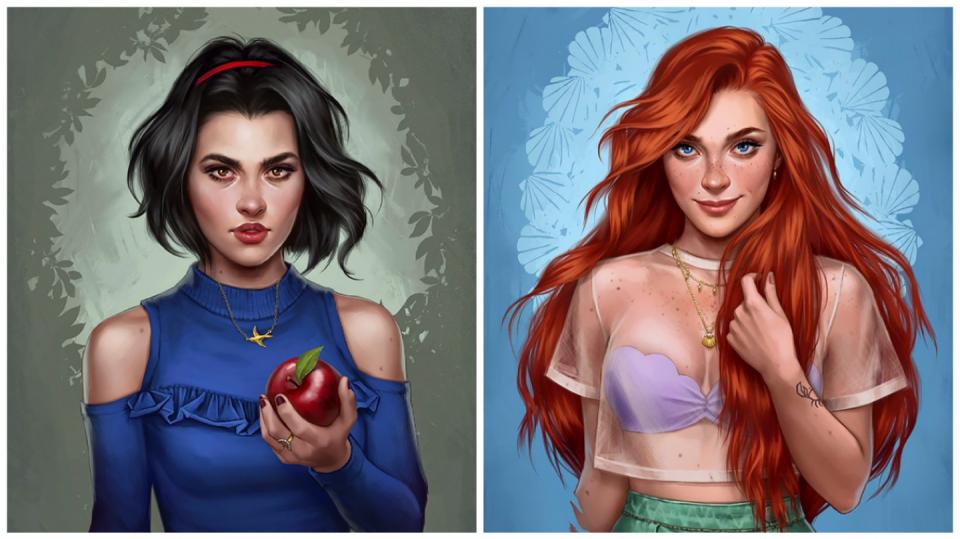 Princezny z pohádek od Disneyho jako obyčejné holky
